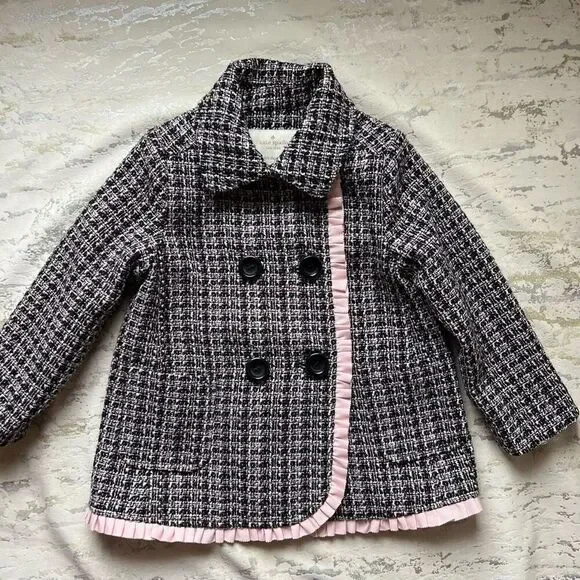 Kate Spade New York Baby Girls' Tweed Coat black - Picture 2 of 10